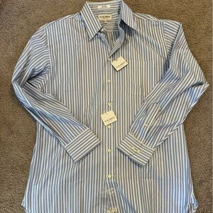 Classic Blue Striped Dress Shirt for Men
